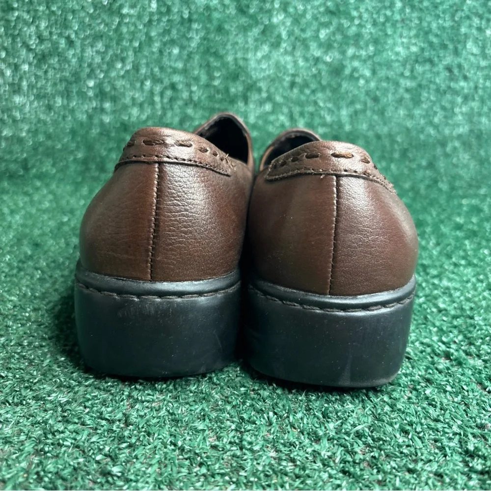 Predictions Leather Collection Brown Slip On Comfort Shoes Women 7.5